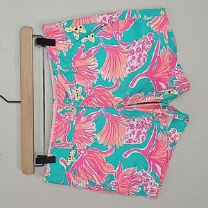 Lilly Pulitzer Callahan Pink and Teal Floral Shorts